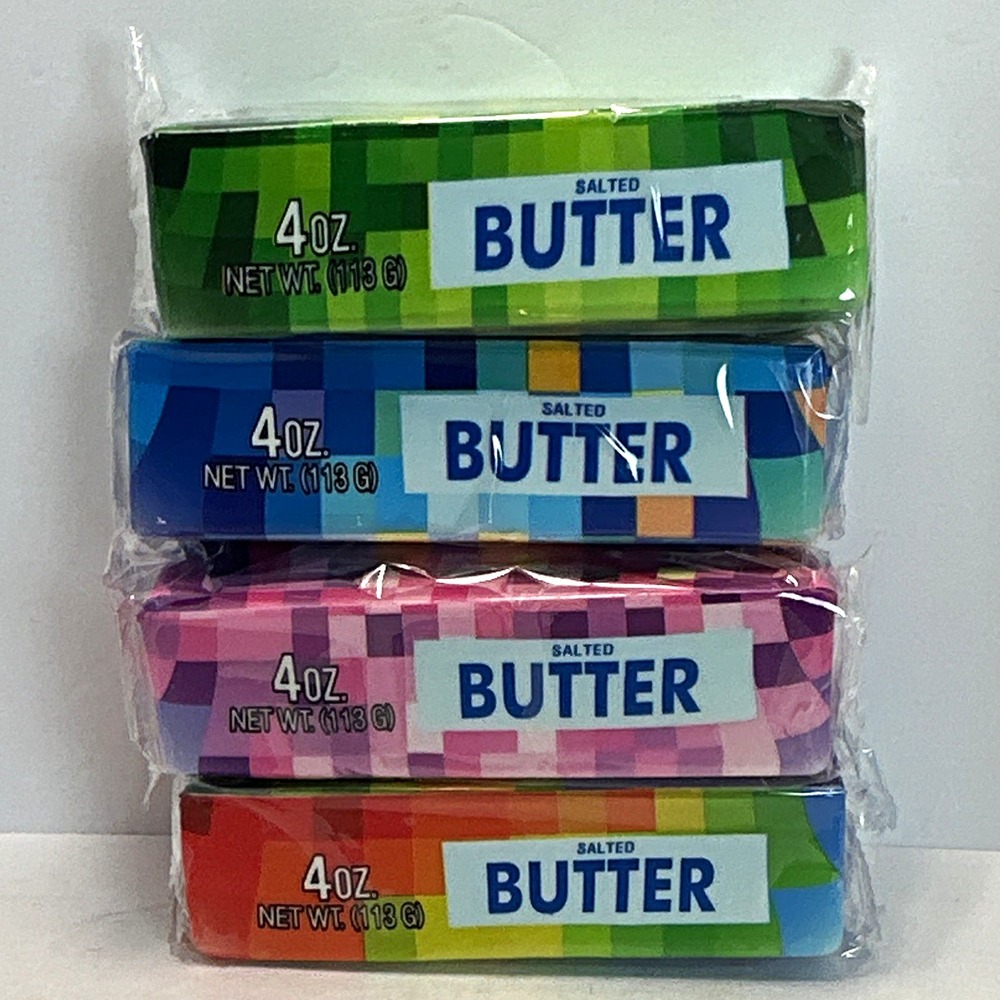 Pixel colored  Salted Butter Squeeze Stress Reliever Set of 4 , 4 oz